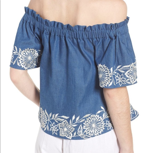 MISA Nisi Embroidered Off the Shoulder Top XS - Picture 8 of 8